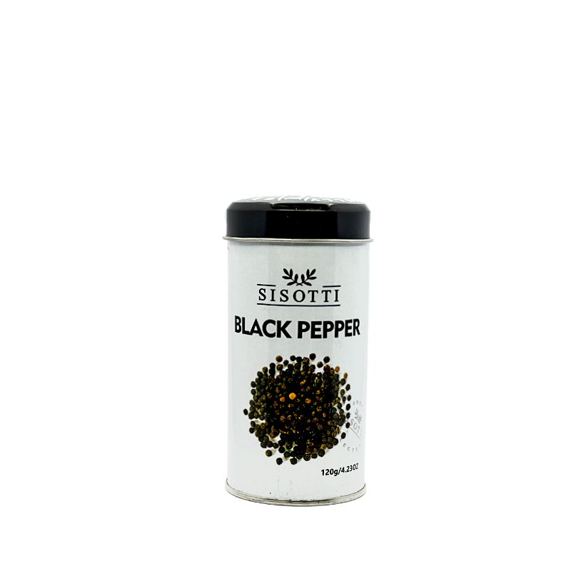 Black Pepper Powder in a Metal Can